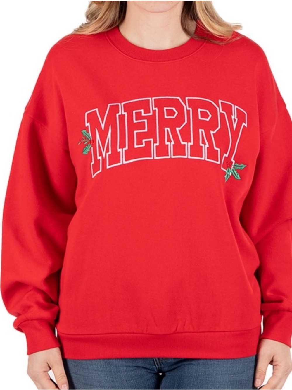 Women’s Merry Red Holiday Crewneck Sweatshirt